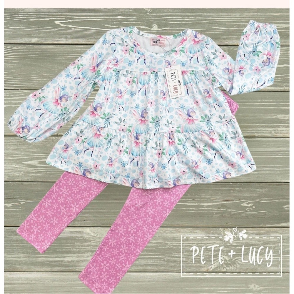 Size 0-6 Mos Pete‎ And Lucy Winter Fairy Pant Set NWT
